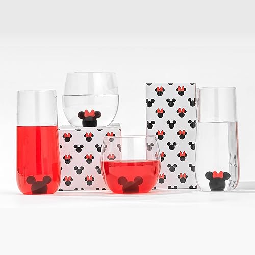 Miniatura 5 de JoyJolt Disney Mickey Mouse, Icon Highball Glass 2 vasos de vidrio para beber. Vasos de 14 onzas de alto para bebidas. Vasos de cóctel, cristalería