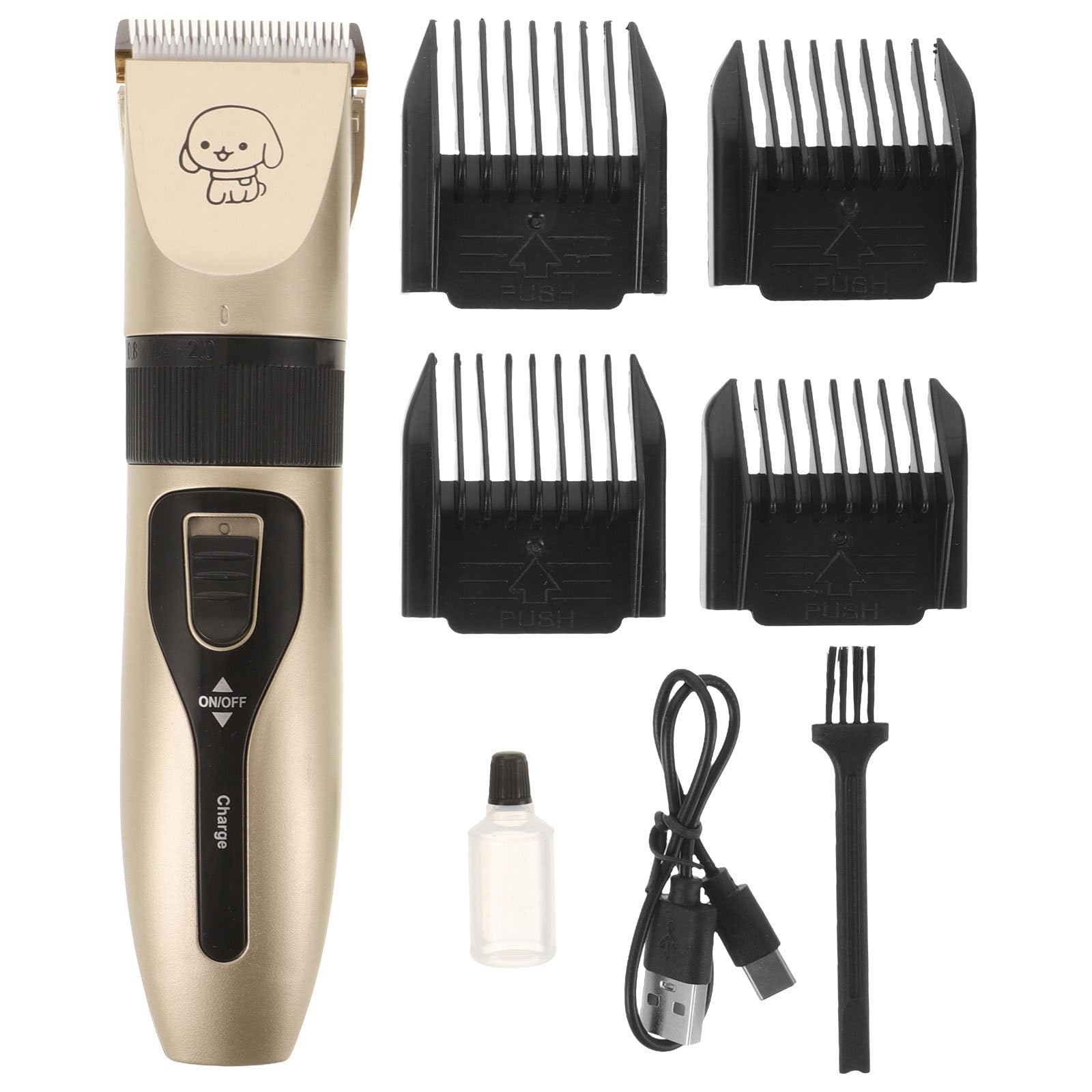 BESTonZON Tierhaartrimmer Hundehaarschneider 1200mah USB Ladefunktion Leise Vibrationsarm Kabellos mit Kabel Keramik Metall Abs für Katzen und Hunde für Anfänger