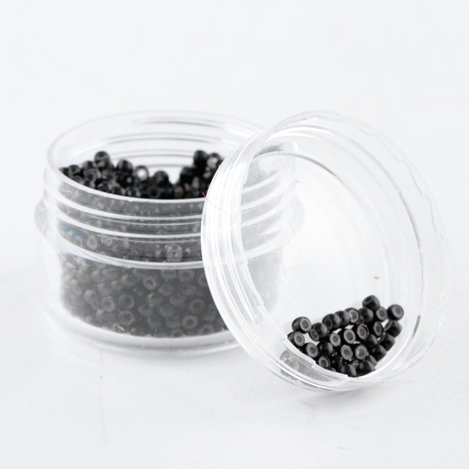 Vlasy 500Pcs Nano Rings Silicone Beads for Nano Tip Nano Ring Human Hair Extensions 5Color Optional (Black)