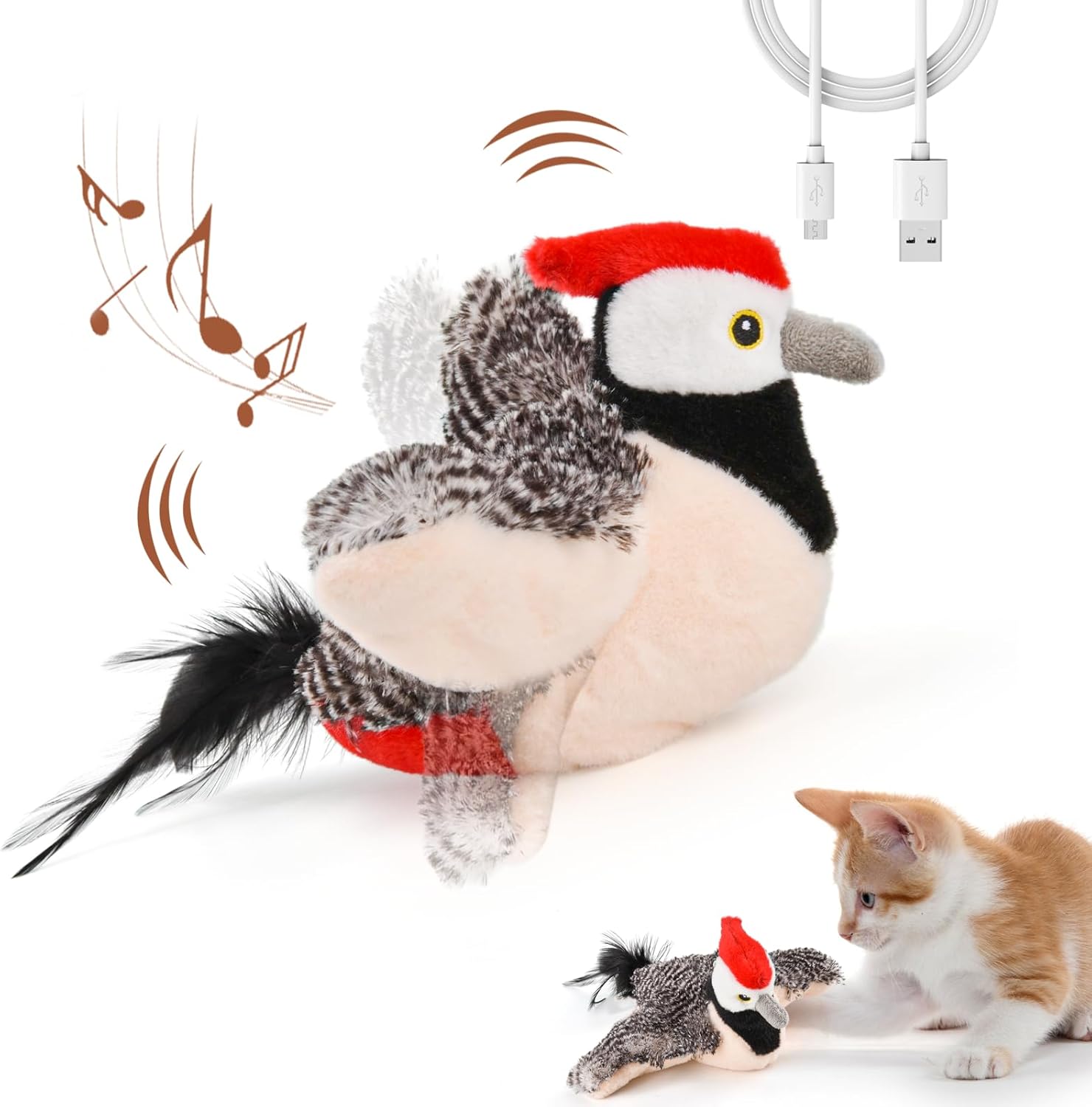 LIFLIX 猫 おもちゃ 鳥 電動 タ