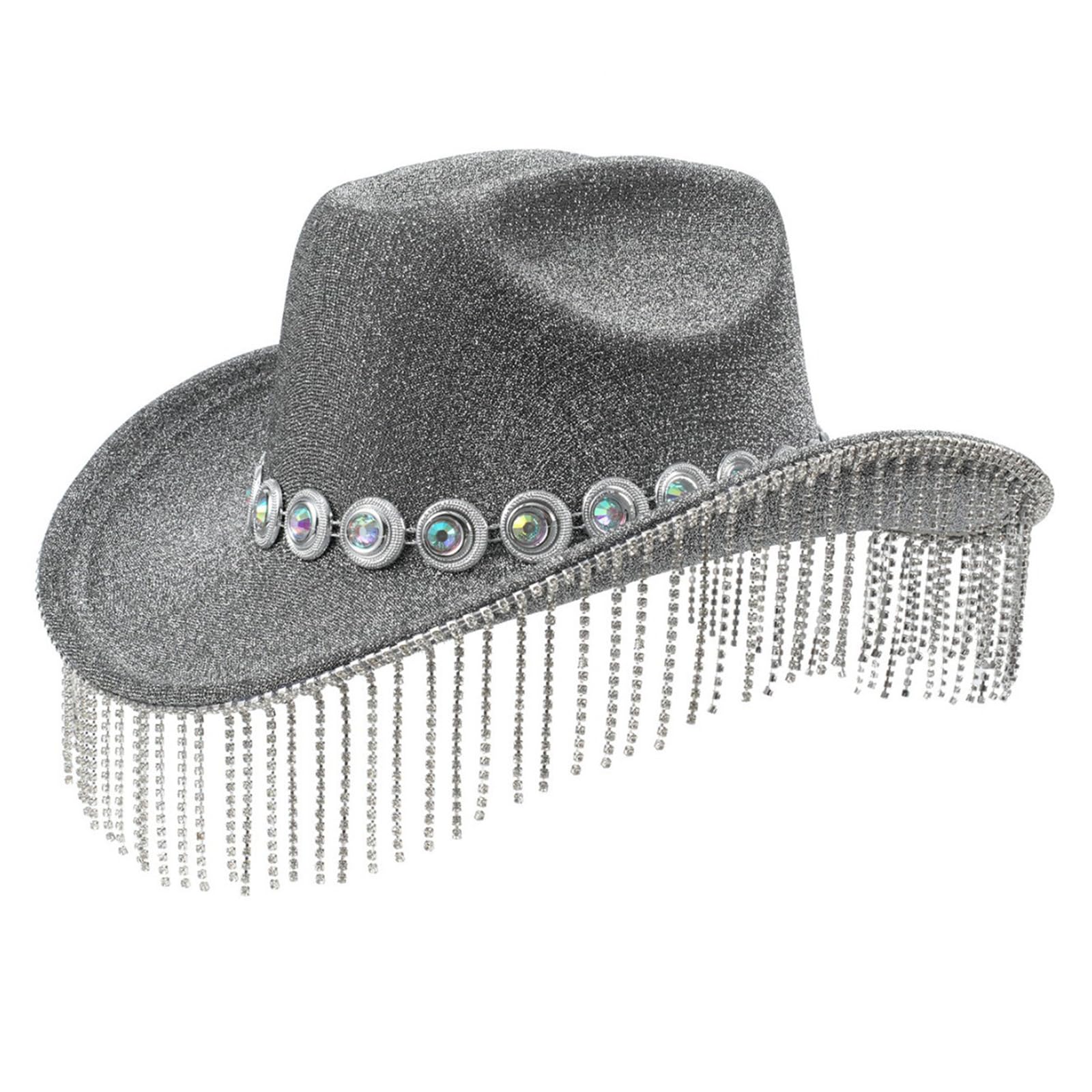 Chapeau respirant avec franges scintillantes pour photographie de fête