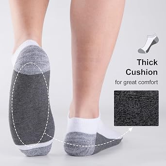 COOVAN Men Athletic Ankle Socks 12 pack Low Cut Short Cushion Casual Sock(12 pairs)