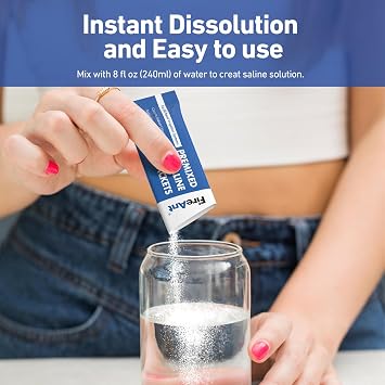 حزم FireAnt Saline Sinus Rinse ، 100 عبوة ملح نيتي مسبقة الخلط لشطف الأنف ، جميع الدرجة الطبيعية والصيدلانية ، و PH Balanced - 100 Count