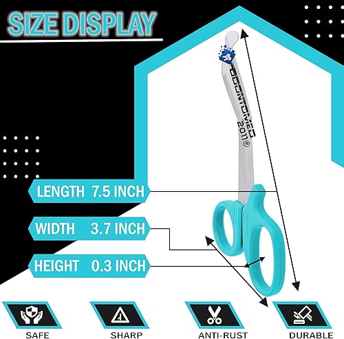 Miniatura 6 de 2 PCS PARAMEDIC UTILITY BANDAGE FIRST AID STAINLESS STEEL TRAUMA EMT EMS SHEARS SCISSORS 7.25' TEAL ODM