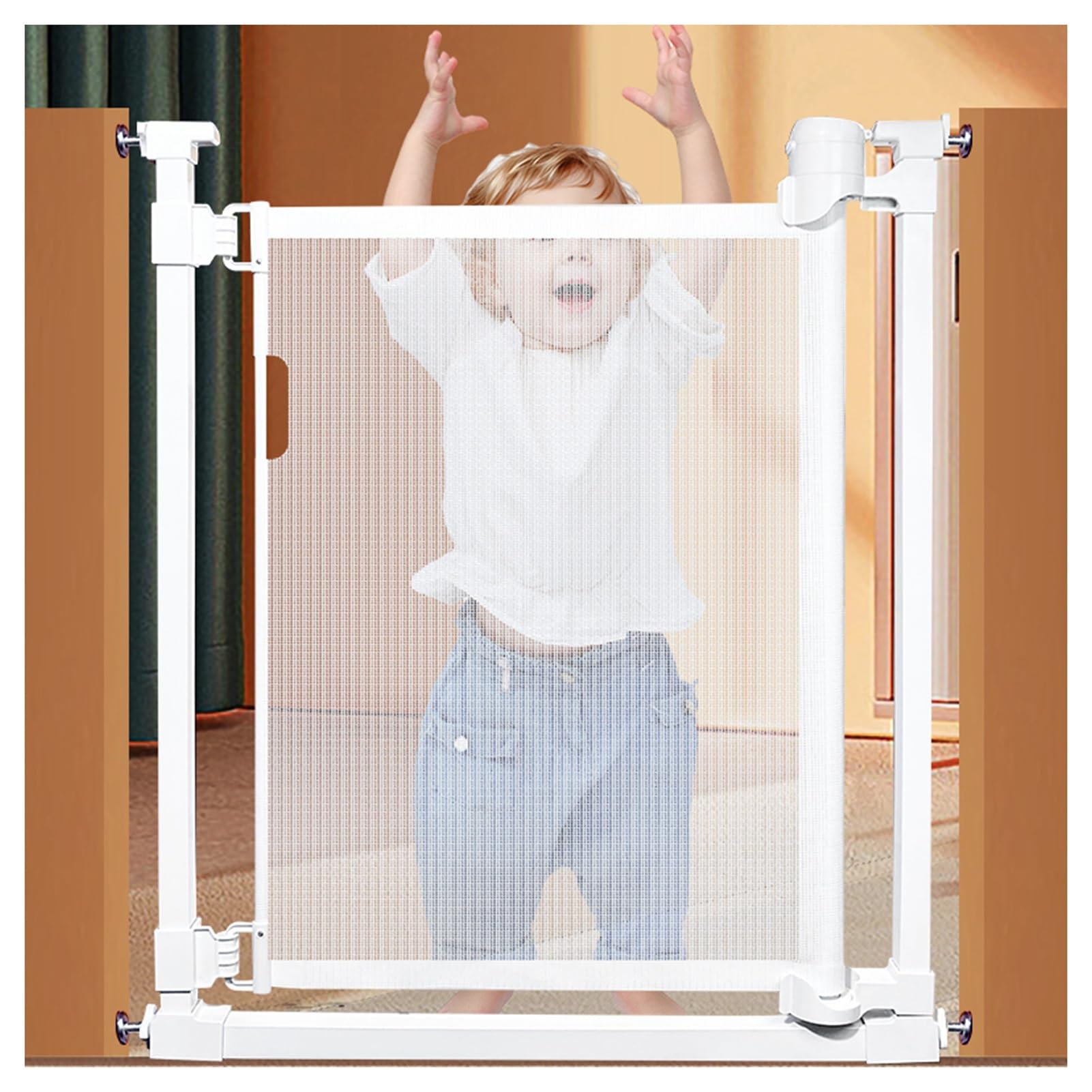 Barrière d'escalier réglable 64-85 cm à fixation par pression
