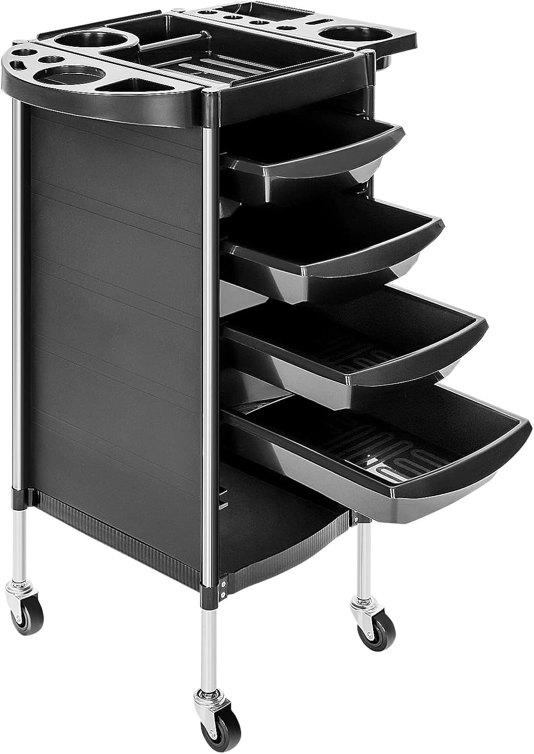 KingSaid Hairdresser Trolley Salon Hairdressing Trolley with 4 Drawers