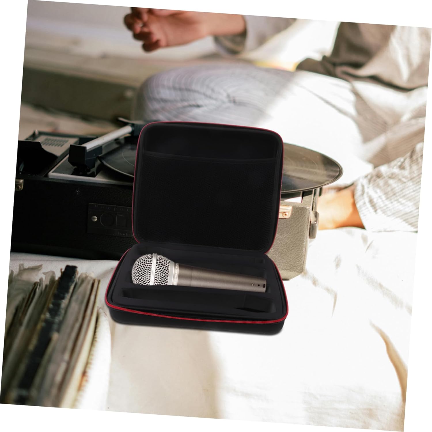 Eva Hardshell Microphone Case Holder for Outdoor Performances Ktv Parties