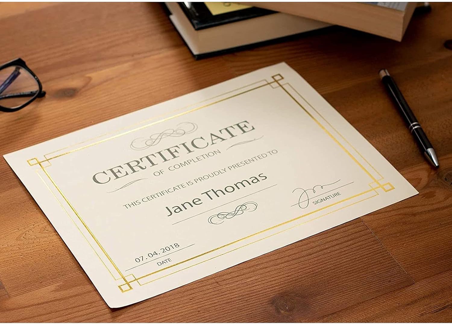 Certificate Paper with Metallic Gold Foil Border, Award Certificates (Ivory, 8.5 x 11 in, 48-Pack) : Office Products