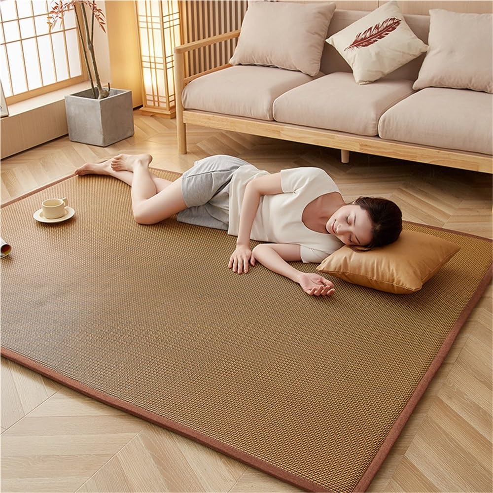 Materasso Tatami tradizionale giapponese, materasso da pavimento, materassi Futon Tatami in rattan naturale, tappetini da meditazione for pavimento, futon estivo traspirante for dormire, sedersi, yoga