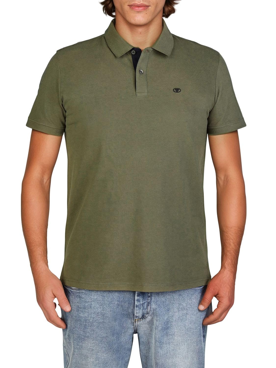 TOM TAILOR Koszulka polo męska z krótkim rękawem, bawełna, regularny krój, zestaw 3 sztuk, na lato, jednokolorowa, biała, niebieska, czarna, oliwkowa, szara, S M L XL XXL 3XL
