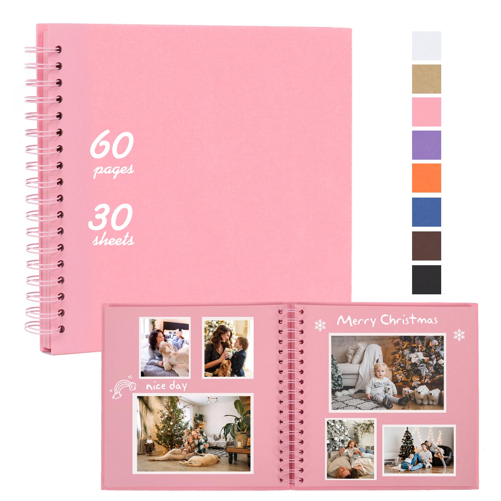 RECUTMS Álbum de recortes grande de 12 x 12 pulgadas, 60 páginas, papel