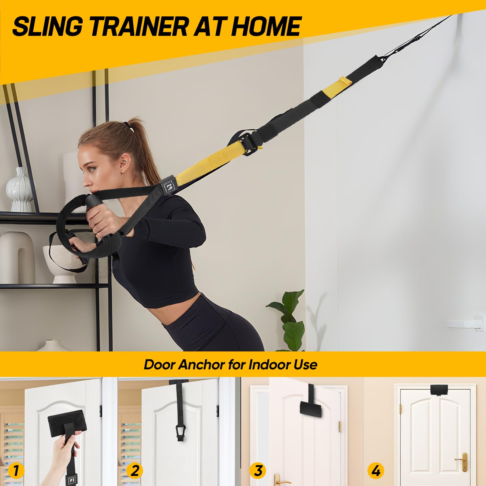 Entrenamiento de Resistencia en Casa, Correas de Fitness de Entrenador de Resistencia para Entrenamiento de Cuerpo Completo para el Entrenamiento en Interiores y Exteriores