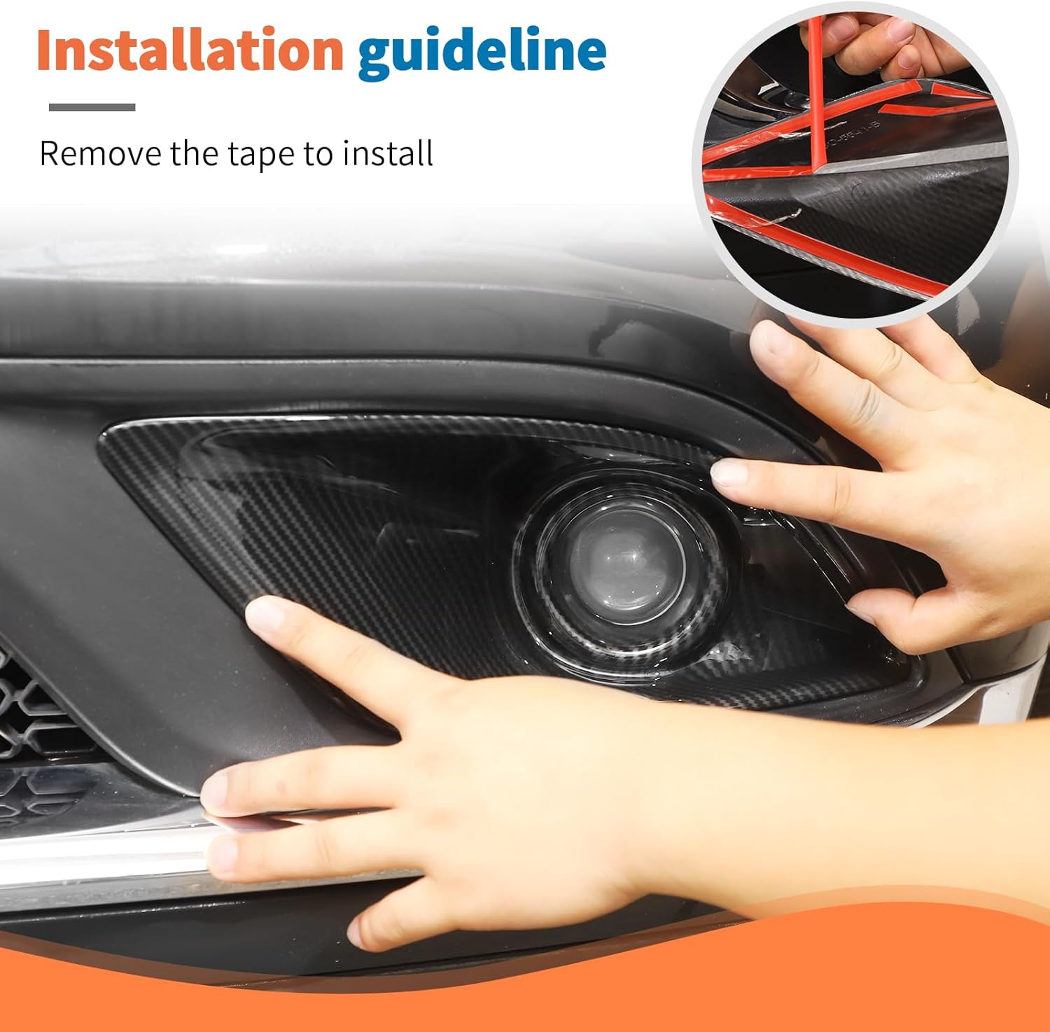 JeCar Carbon Fiber Front Fog Light Cover Bezel Trim for 2011-2020 Dodge Durango (1 Pair)