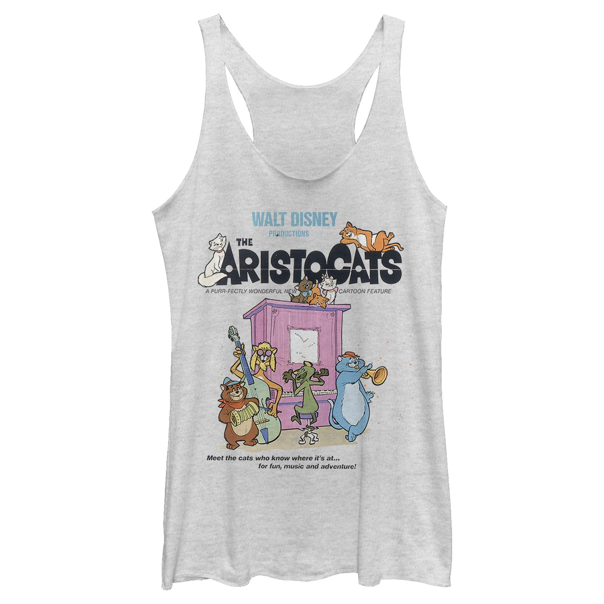 Disney Women's The Aristocats Classic Poster Tri-Blend Racerback Layering Tank