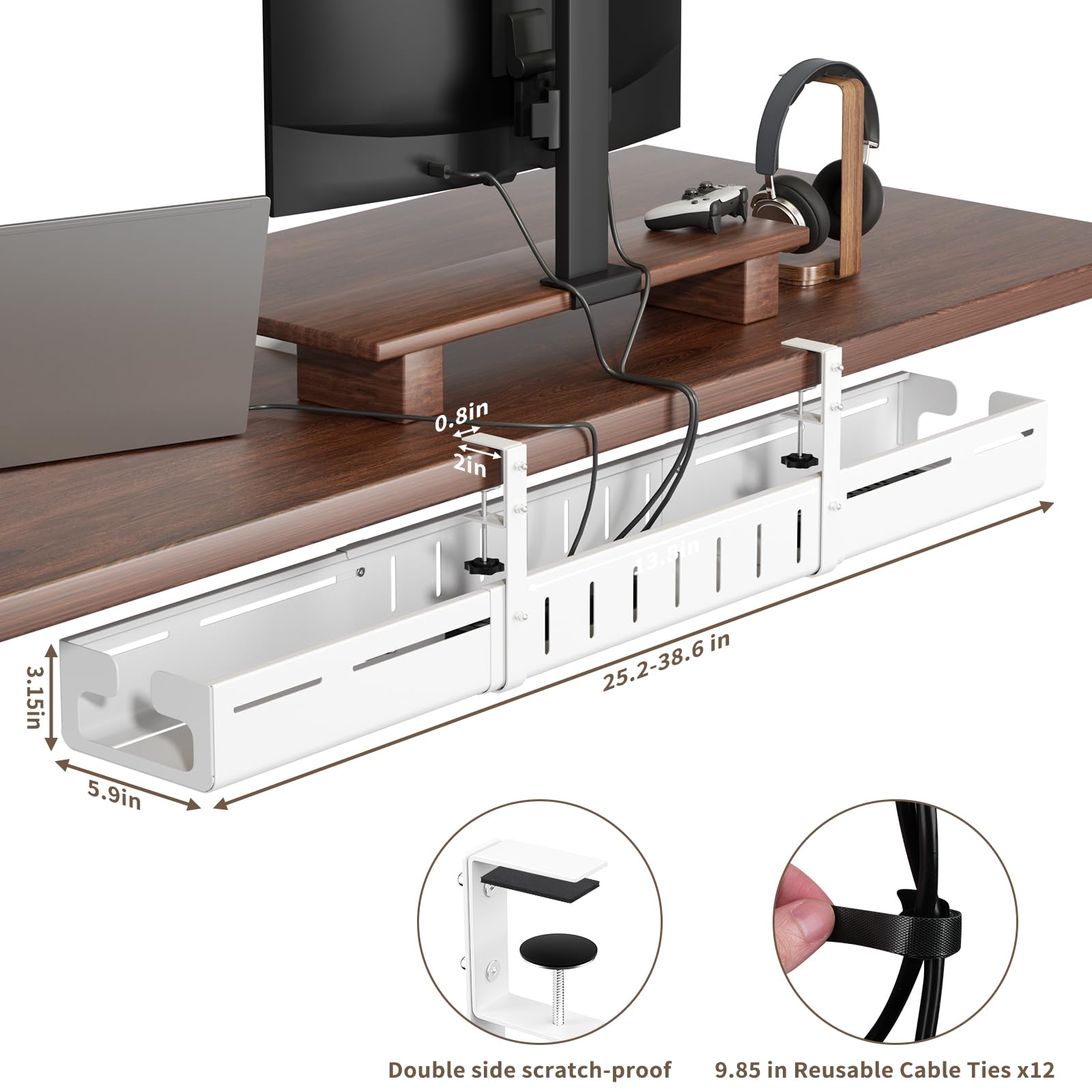 Under Desk Cable Tray - Organize Your Cables! -4