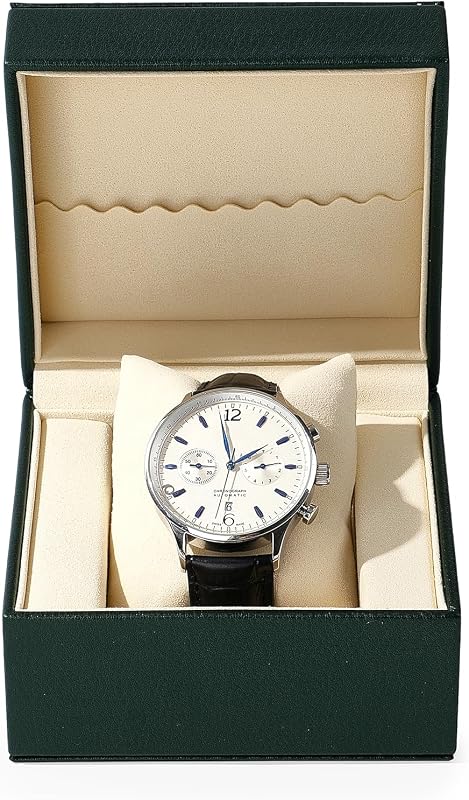 Single Watch Box, PU Leather Luxury Case for Gift & Storage Green | Premium Soft Microfiber Lining, Removable Watch Pillow, Sturdy Hinged Design, For Travel, Fits Most Standard Wristwatches