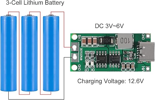Miniatura 5 de ATNSINC Convertidor de impulso USB multicelda 2S 3S 4S Tipo-C a 8.4V 12.6V 16.8V Módulo de alimentación aumentador LiPo polímero LiPo Li-Ion