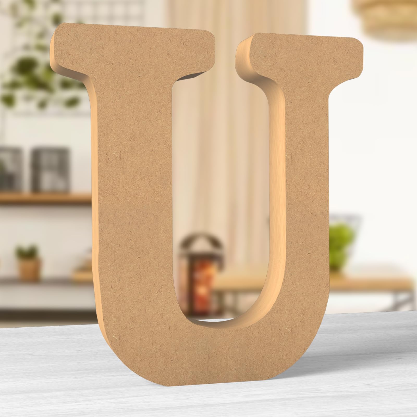 Aruatu 12 Inch Balsa Wooden Letters Unfinished Wood Letter for Wall Decor Decorative Standing Letters for wall Decoration for Craft Home Party Projects (U)