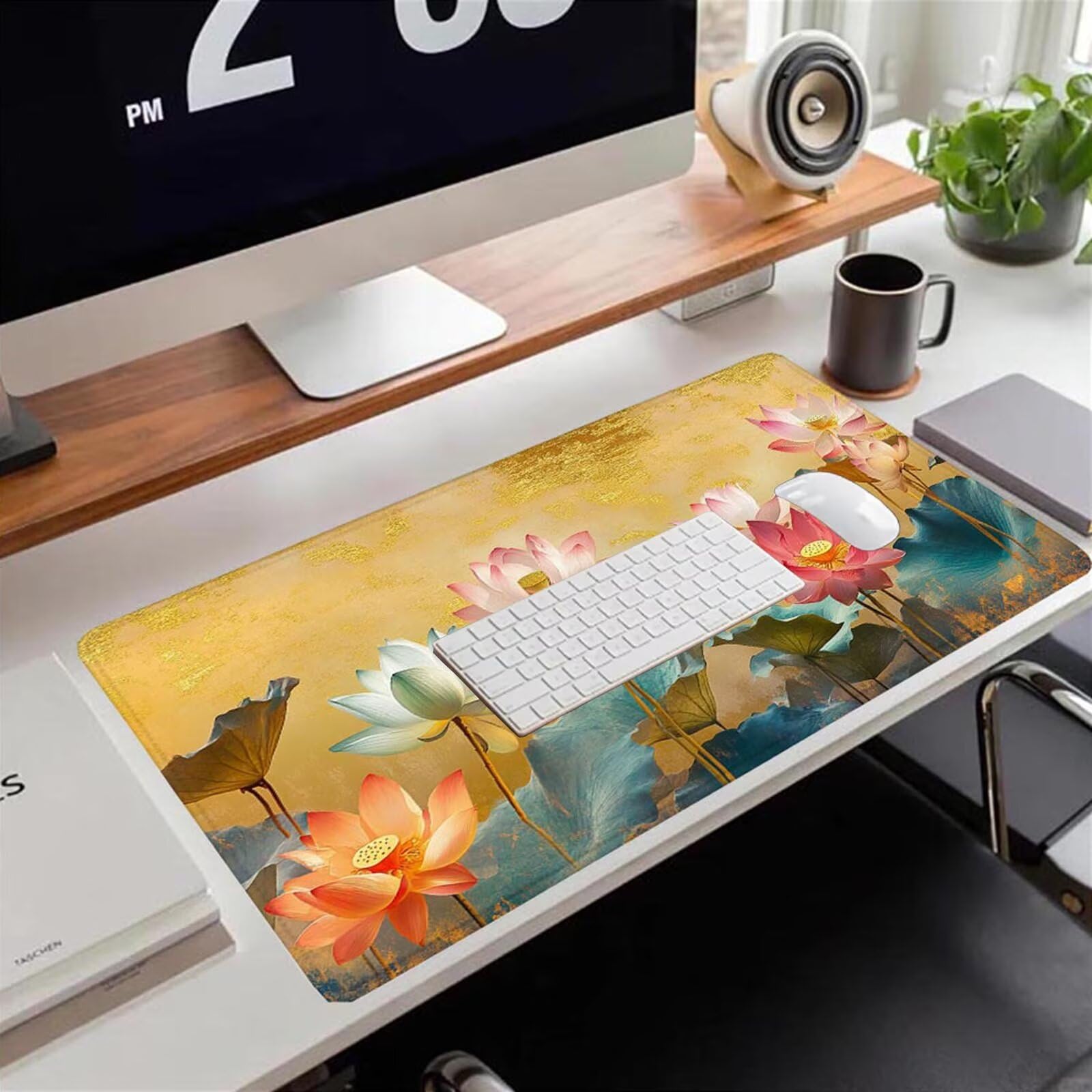 Gamingowa podkładka pod mysz 1200 x 600 x 3 mm, XXL, wodoszczelna, odporna na ścieranie, z przyszytymi krawędziami, żółta, podkładka na biurko, poprawia prędkość i precyzję pod laptopa, komputera