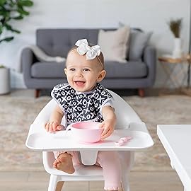 Bumkins Bibs for Girl or Boy, SuperBib Baby and Toddler for 6-24 Months, Essential Must Have for Eating, Feeding, Baby Led Weaning Supplies, Mess Saving Catch Food, Fabric 3-pk Hearts and XOXO