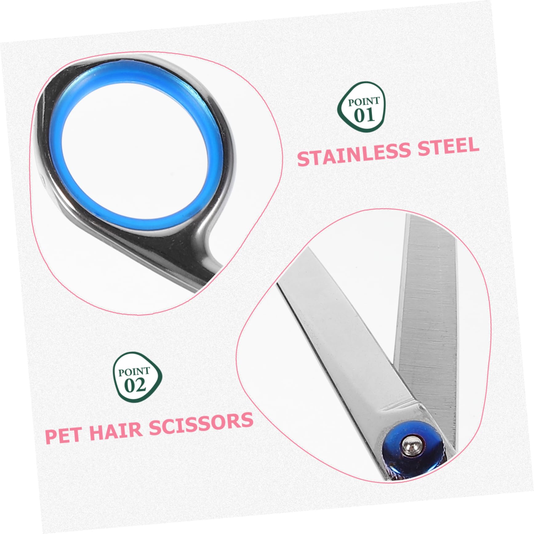 Sosoport 2pezzi Forbici Per Toelettatura Animali Con Testa Rotonda Forbici Professionali Per Del Pelo Di Cani e Gatti Ergonomiche Inossidabile Per Uso Domestico e Negozio Di Animali Argento