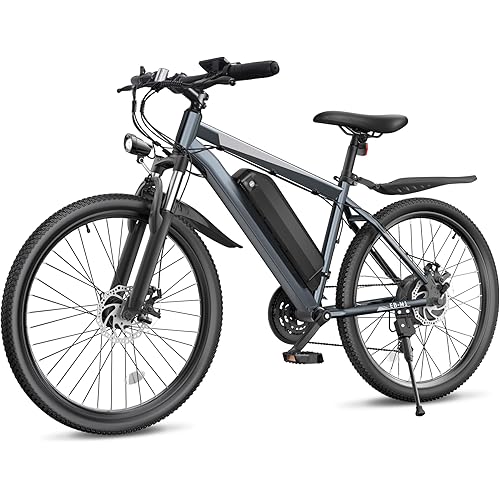 Electric Bike for Adults, 26" Ebike with 1000W Peak Motor, 20MPH 50Miles Electric Mountain Bike with 48V Removable Battery, 7-Speed, Front Suspension, LCD Display, UL 2849 Certified