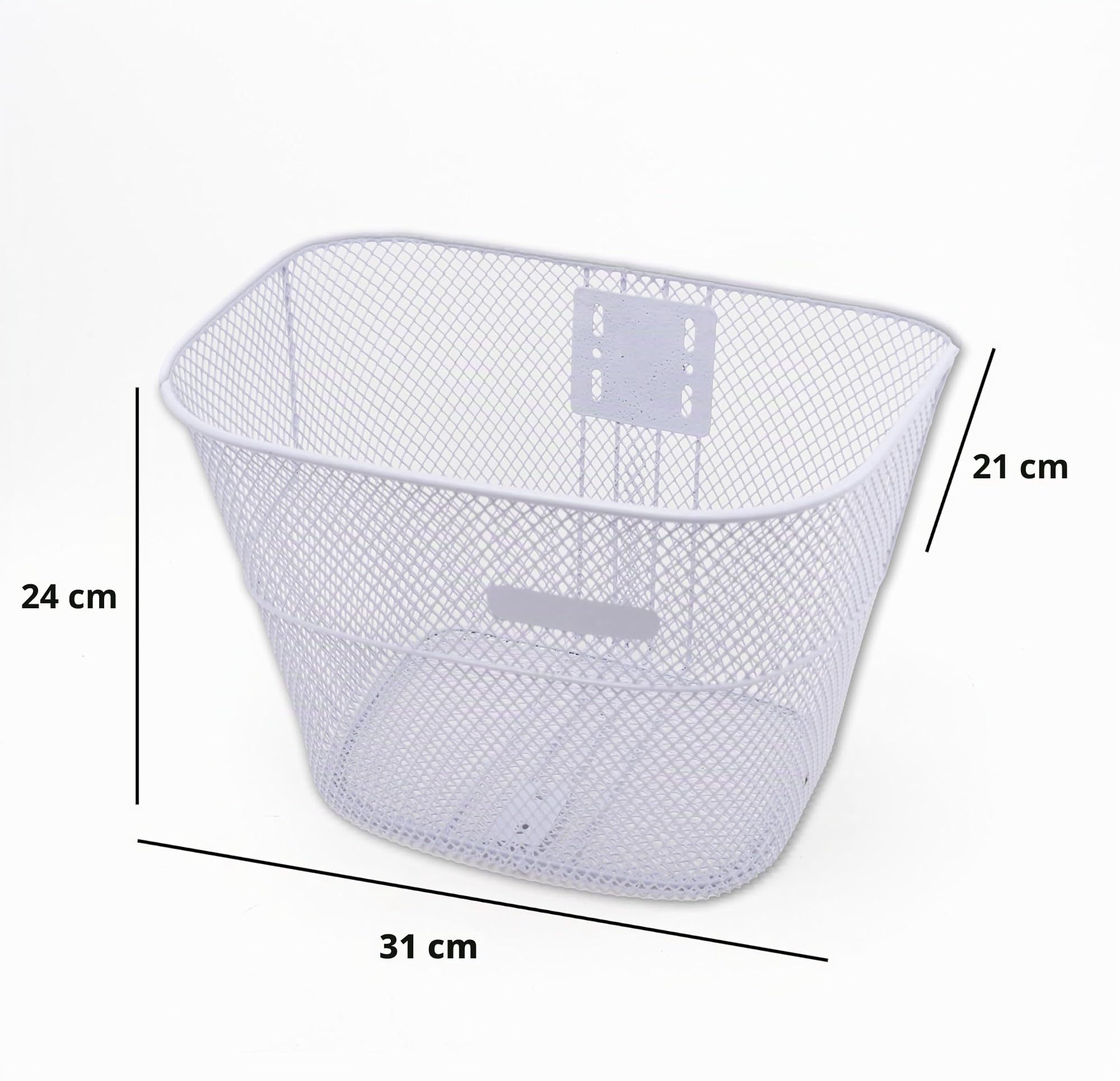 IPEA Panier Vélo Avant Blanc en Maille Métallique - 31 x 24 cm - Design Minimal - Panier Porte-Bagages pour Vélo Classique et Vélo de Montagne - Léger, Robuste, Antirouille - Porte-Objets