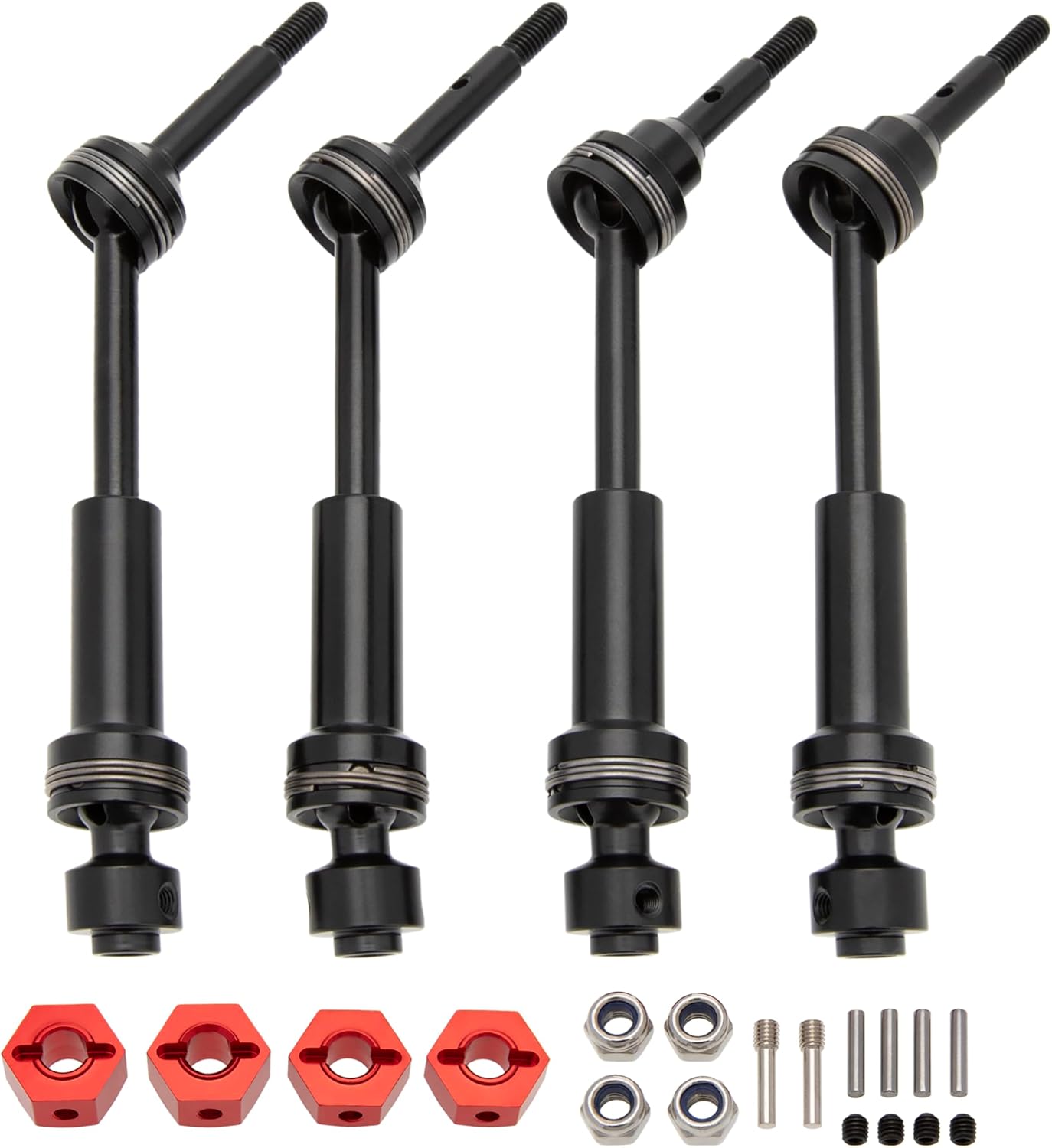 MEUS RACING Steel Front Rear Drive Shaft CVD Driveshaft Kit for 1/10 Traxxas Slash RC Car (for Old 4x4)