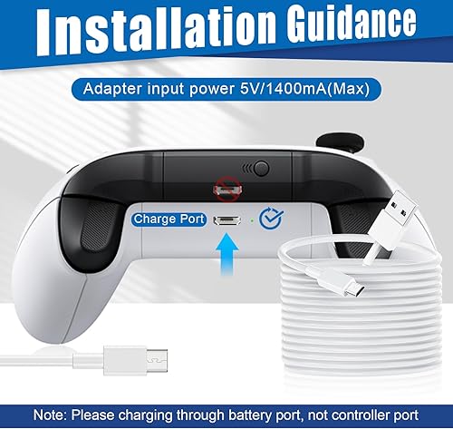 Miniatura 7 de Rechargeable Battery Pack for Xbox OneSXElite Controller with Micro-USB Charging Port, 2 x 1400mAh Batteries for Xbox One Controller (Not for The