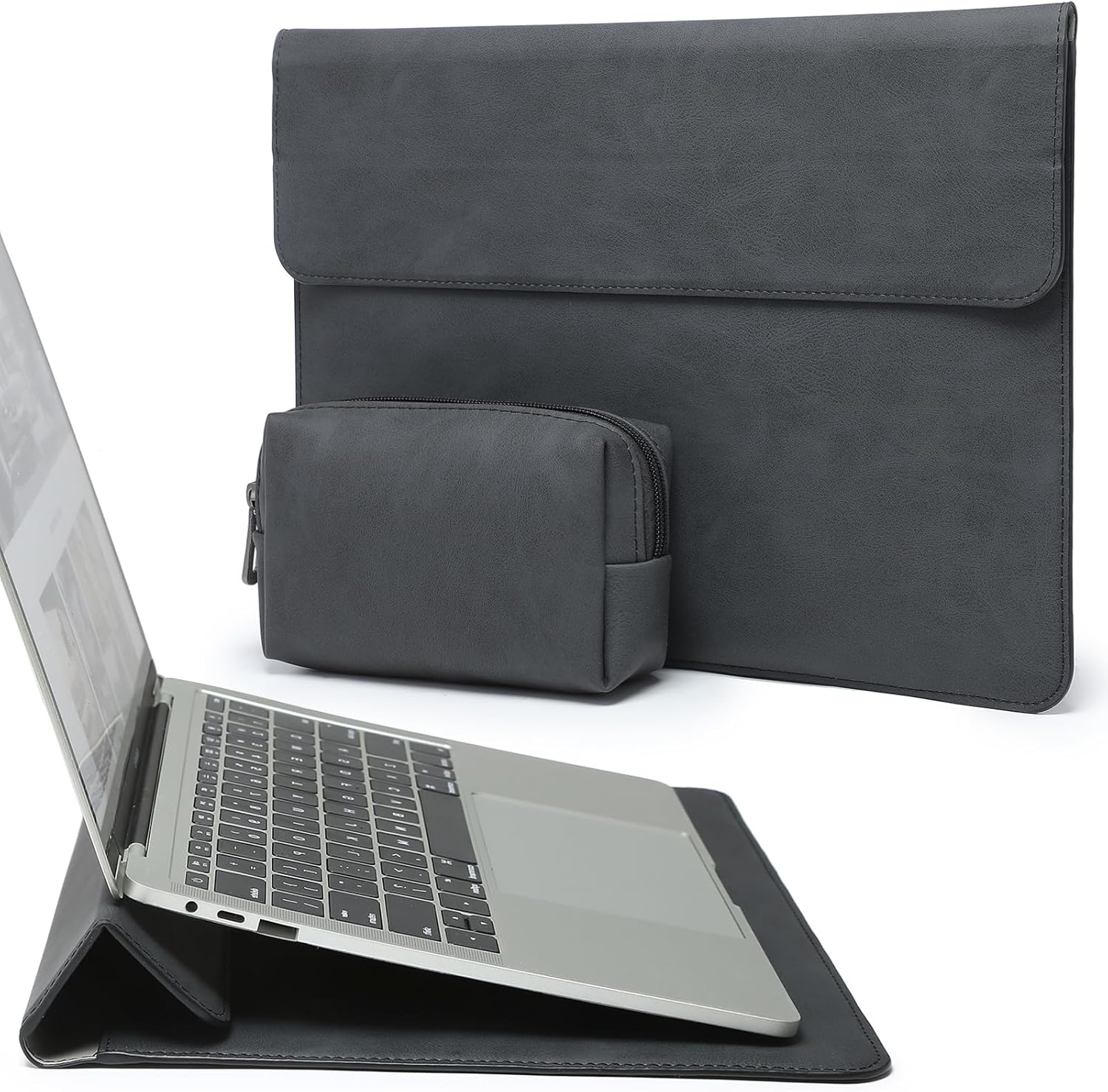 HYZUO 15-16 Inch Laptop Sleeve Case with Stand Feature for MacBook Pro 16 M4/M3/M2/M1 Pro/Max 2026-2019, XPS 15, MacBook Pro 15 2015-2012, Samsung Galaxy Book Flex/Pro 15, Graphite