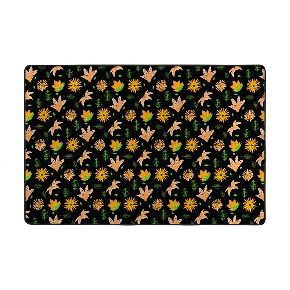 Tapis de sol velours épais haut de gamme à motif floral vintage