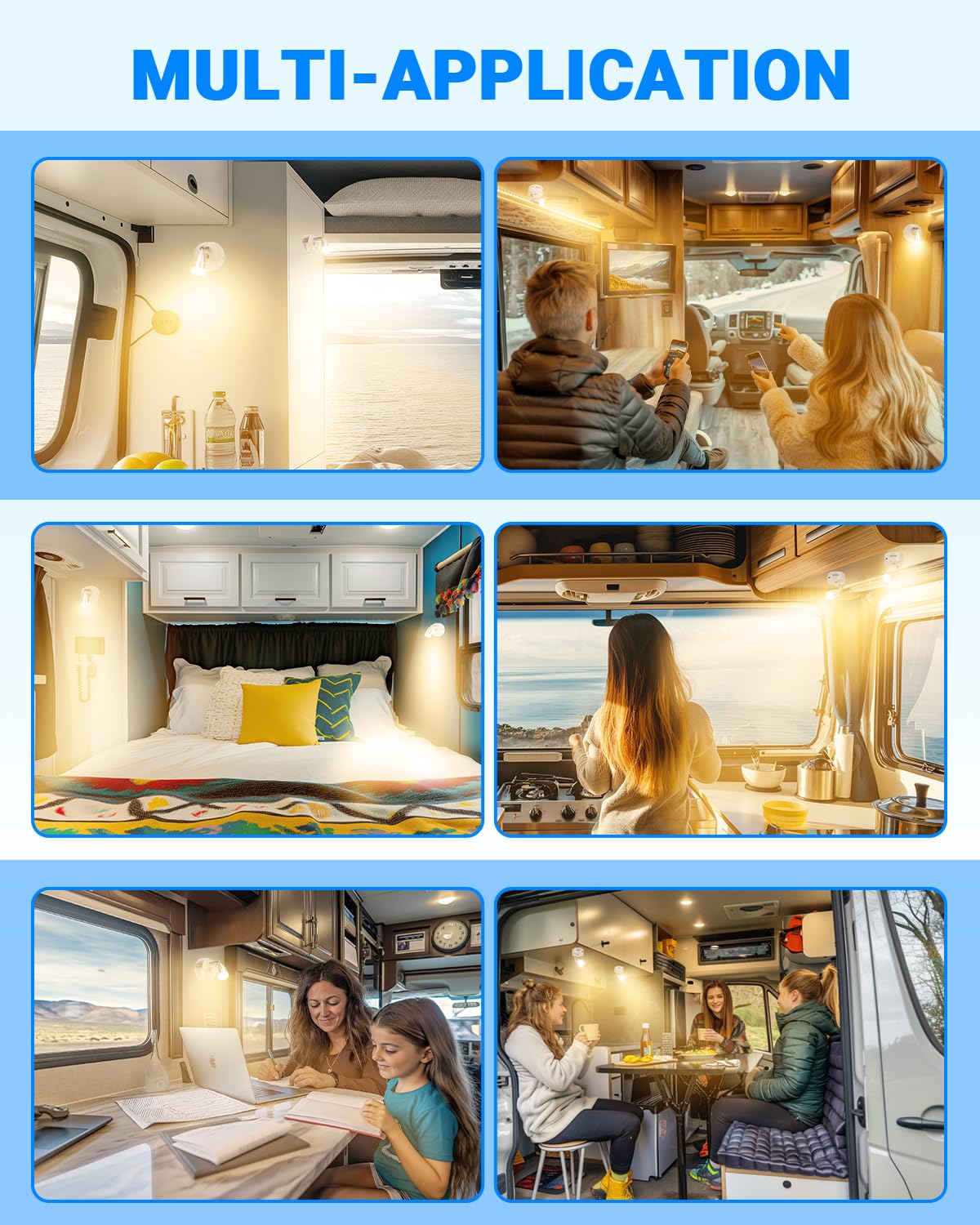 SUPAREE Lampada LED Camper 12V Lettura Dimmerabile 3000K 2 Pezzi