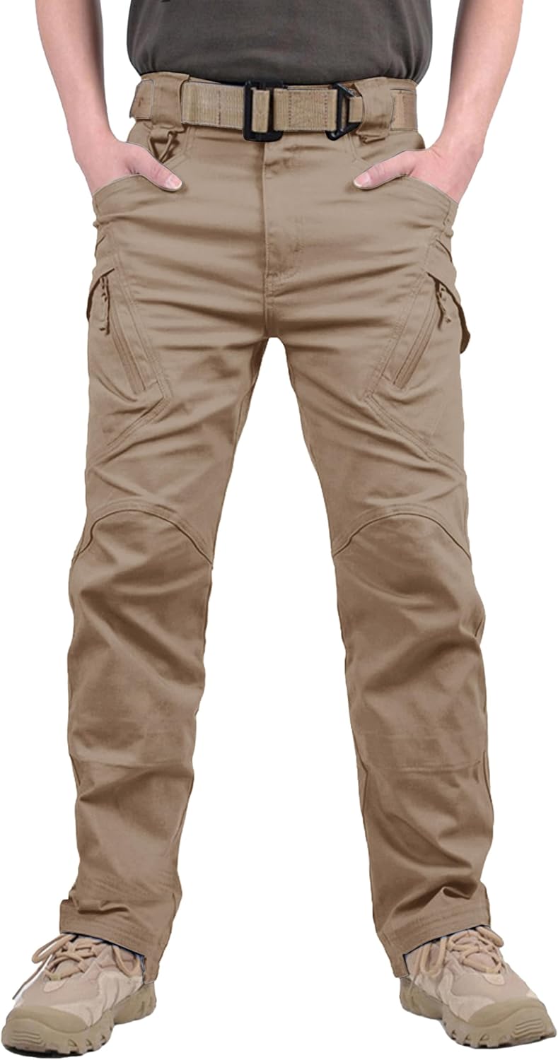 TACVASEN Men's Tactical Cargo Pants, Cotton 9 Pockets Work Pants, Stretch Hiking Pants, Lightweight Outdoor Workout Pant - Image 2