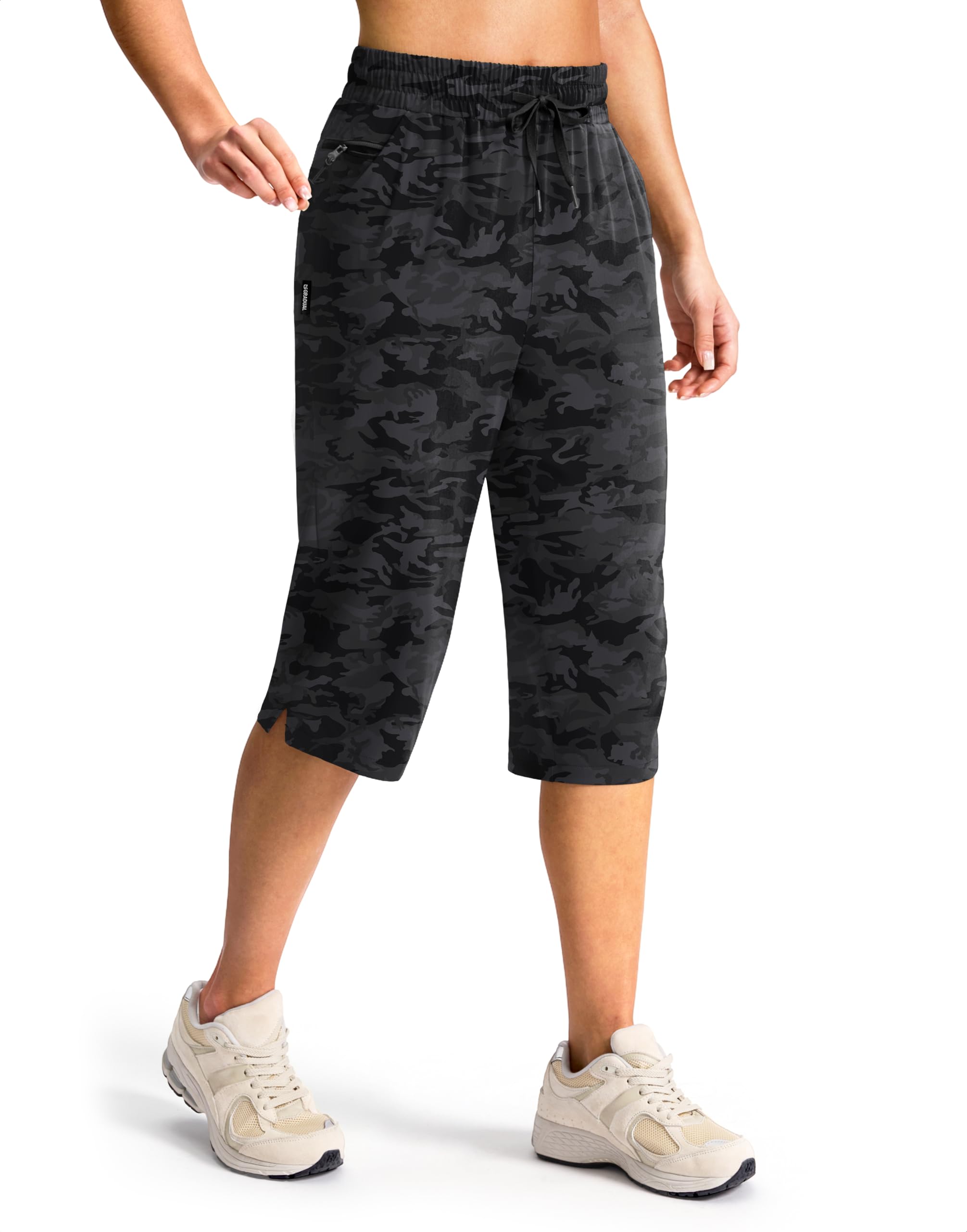 G Gradual Women's 15" Long Hiking Shorts with Zipper Pocket Below The Knee Capris Lightweight Bermuda Shorts for Women — view 15