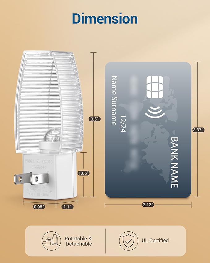Luz nocturna LED con interruptor manual DEWENWILS 4 unidades miniatura 5