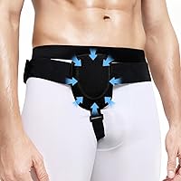 Vista 1 de Cinturones de hernia para hombres – Truss de soporte de hernia inguinal con almohadillas de compresión extraíbles – Correa ajustable para la ingle