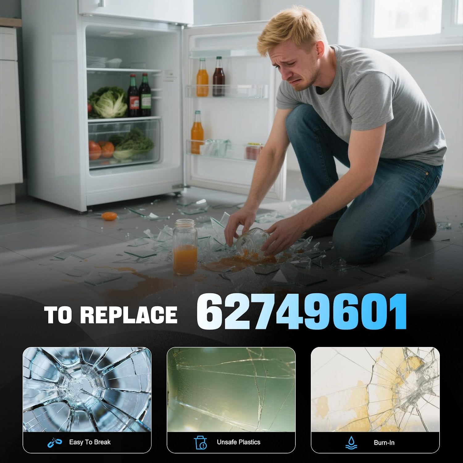 MAN62749601 Refrigerator Door Bin for LG Kenmore, Door Basket Replacement