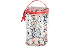 Vera Bradley Lotion Toiletry Bag in Paradise Coral Stripe