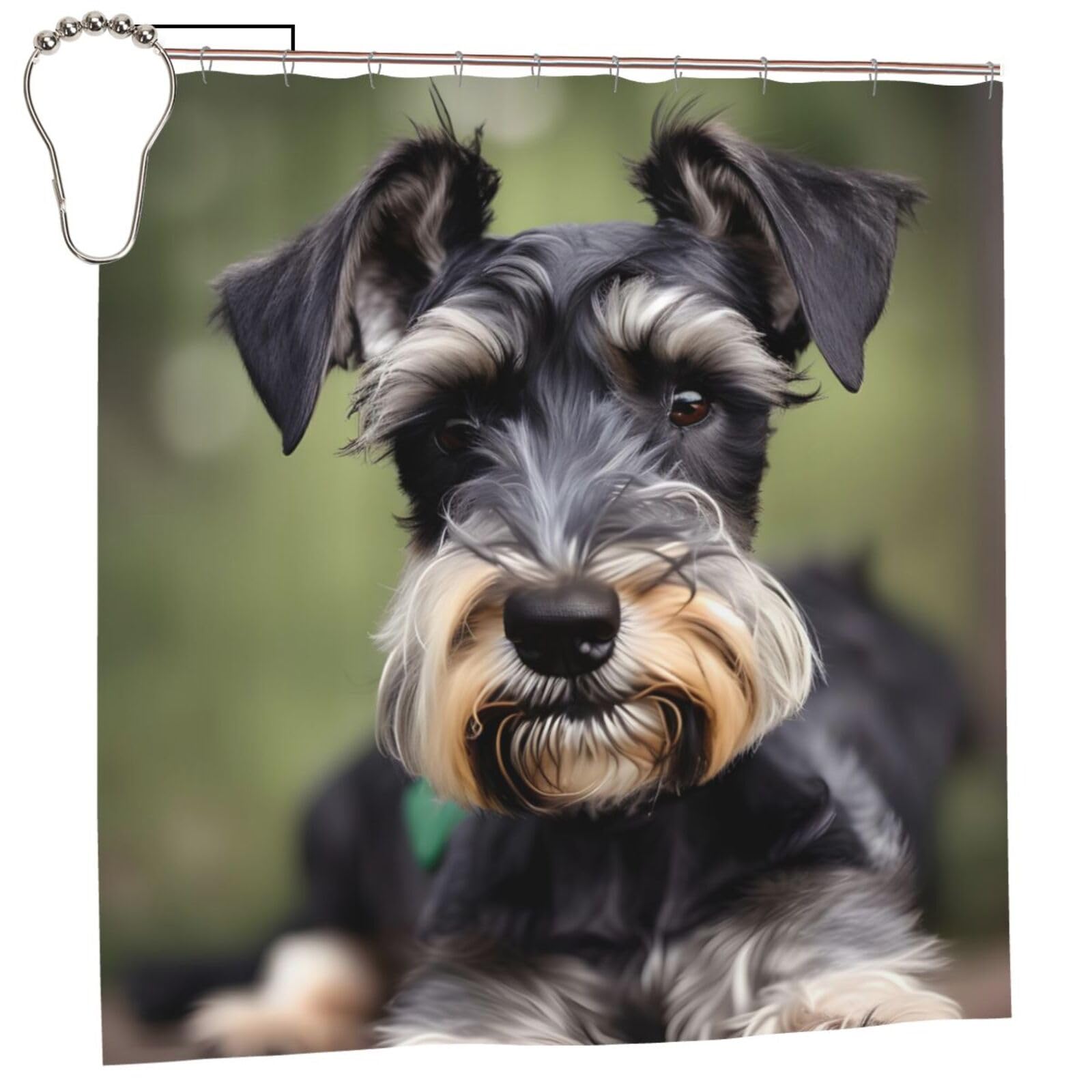 Rideau de douche schnauzer anti-rouille pour éviter l'eau au sol