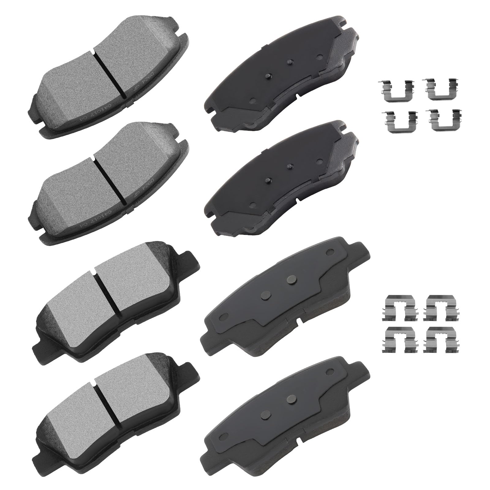 cciyu D924 D1313 Brake Pads w/Hardware Front Rear Disc Brake Pad Set