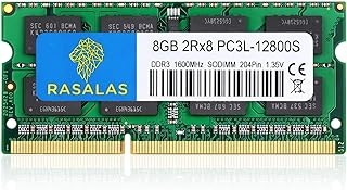 8GB 2RX8 PC3L-12800S RAM DDR3L 1600MHZ sodimm ddr3 Laptop Memory pc3 1.35V 204-Pin CL11 for Notebook, mac and All-in-one Computer Rasalas Green