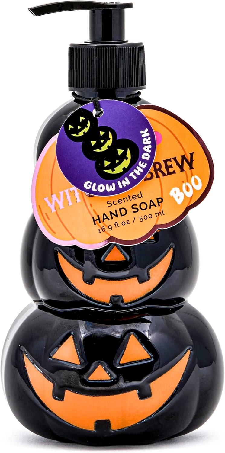 Simple Pleasures Halloween Stacked Pumpkin Soap Dispenser,Green Apple Scent