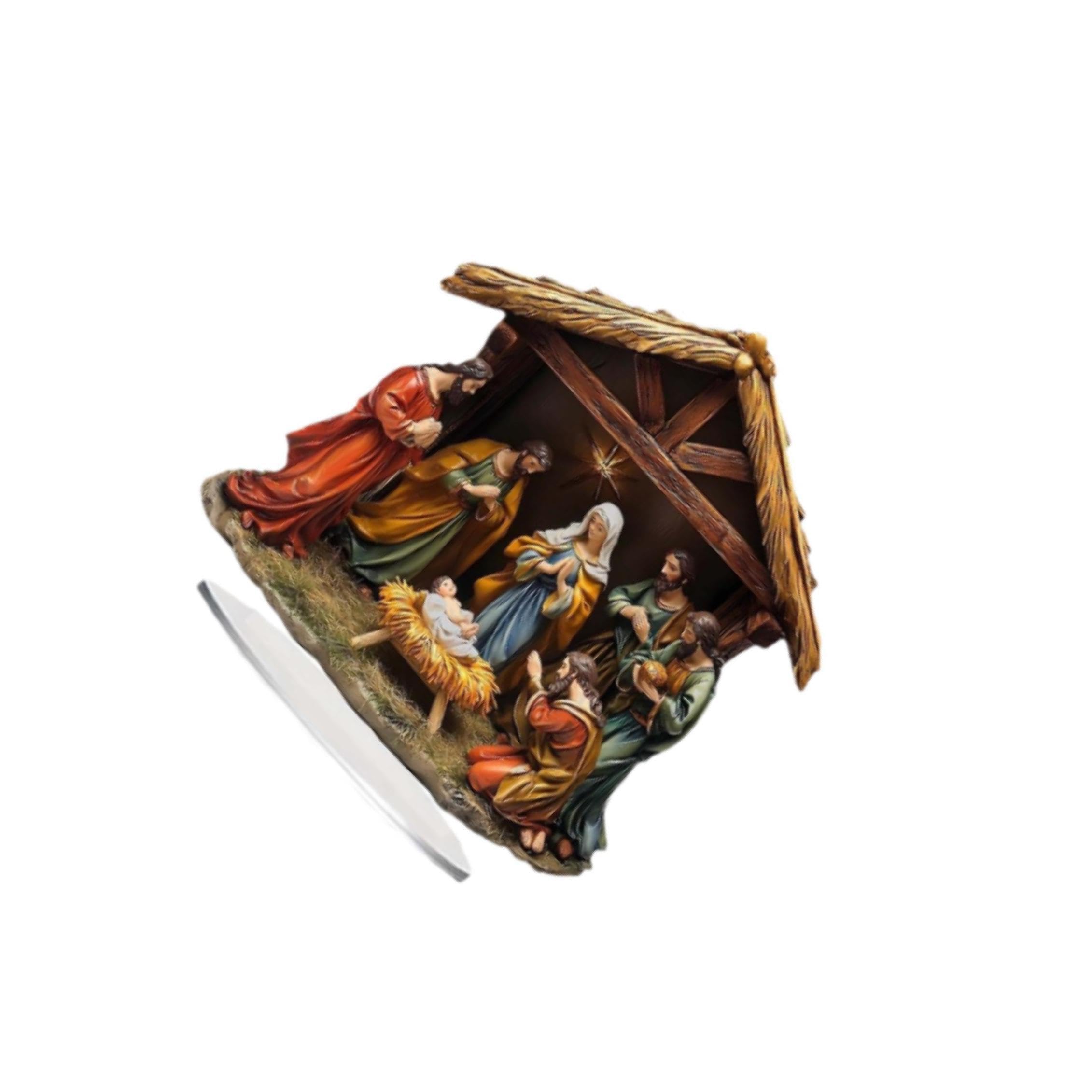 QIXCXAZ Jesus Birth Sculpture Figurine Stunningly Crafted As Tabletop Ornaments Home Decor Bringing Spiritual Jesus Birth Statue For Home Decor Crafts Artwork
