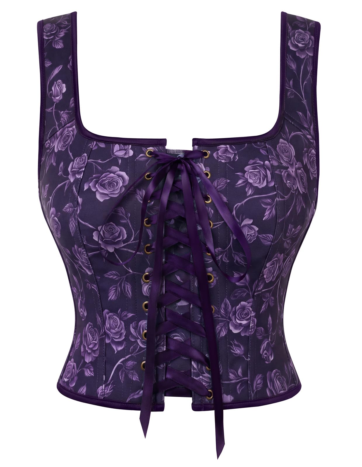Scarlet Darkness Boned Waist Floral Renaissance Fairy Costume Corset Tops
