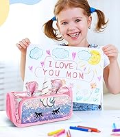 Vista 4 de Lindo estuche para lápices, estuche para lápices 3D para niñas y niños, bolsa de lápices brillante con lentejuelas para estudiantes, suministros