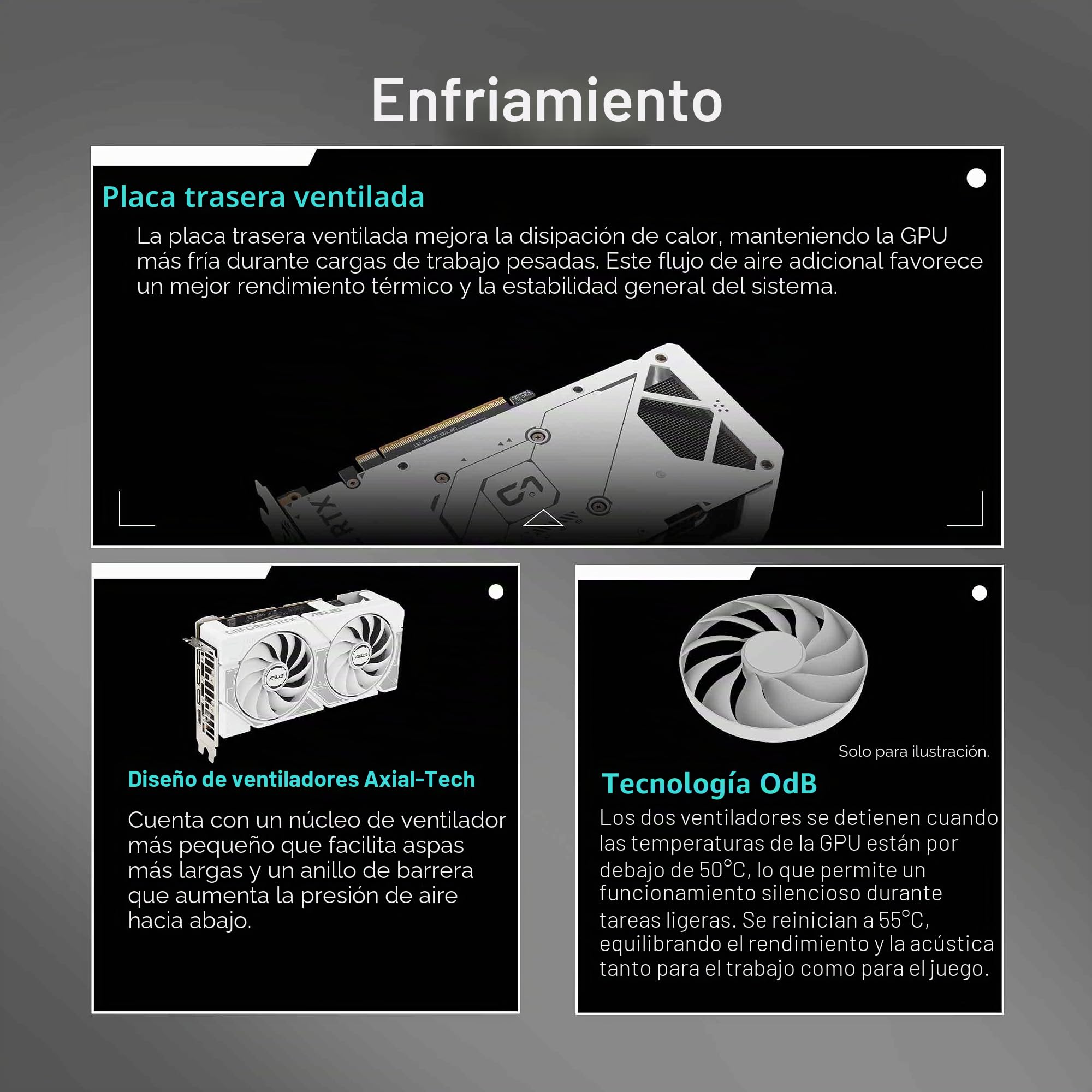 ASUS Dual GeForce RTX 5060 8GB GDDR7 White Edition (PCIe 5.0, 8GB GDDR7, DLSS 4, HDMI 2.1b, DisplayPort 2.1b, 2.5 Ranuras, diseño de Ventilador de tecnología axial, tecnología 0dB, BIOS Dual y más)
