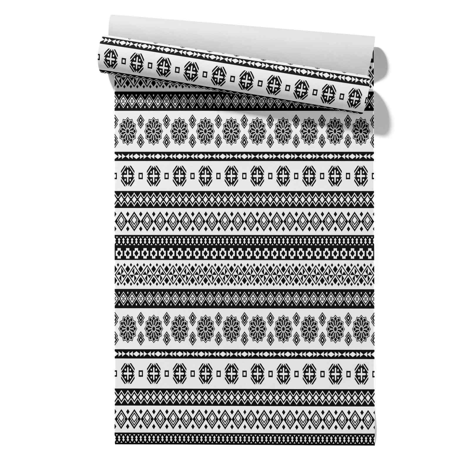 Cevan Style 9 Living Room Wallpaper Dark Covering For Rough Walls Geometric Patterns Art Country Kitchen Stick On Black And White Waterproof Pvc Wallpaper Countertops 45X300cm