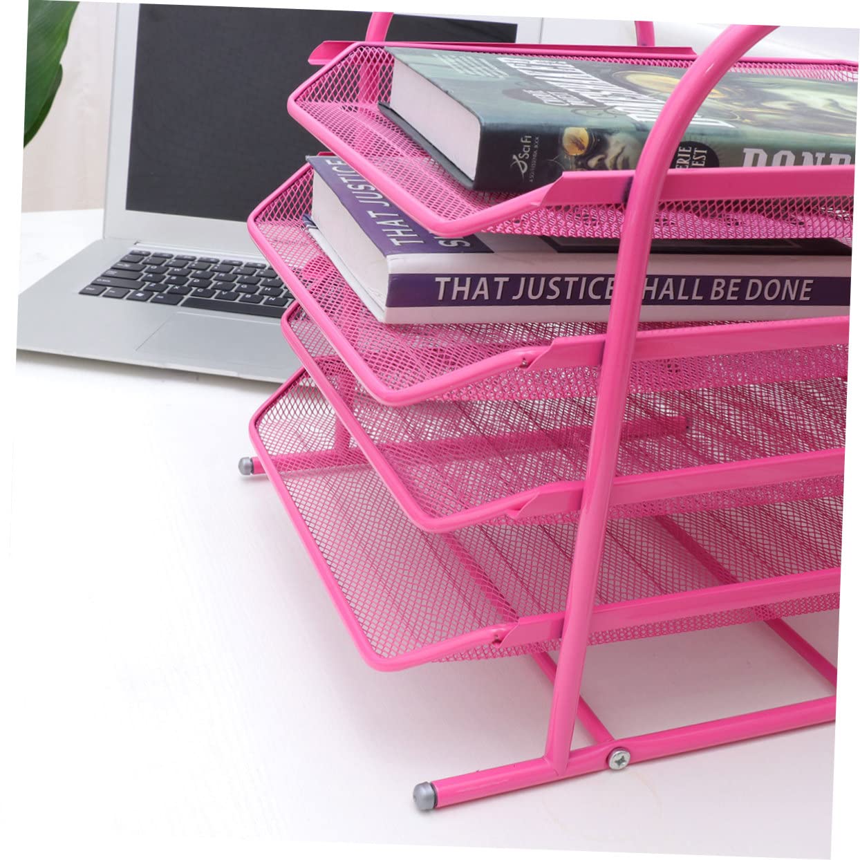 Organizador de Archivos de Escritorio de 4 Capas, Hierro Rosa