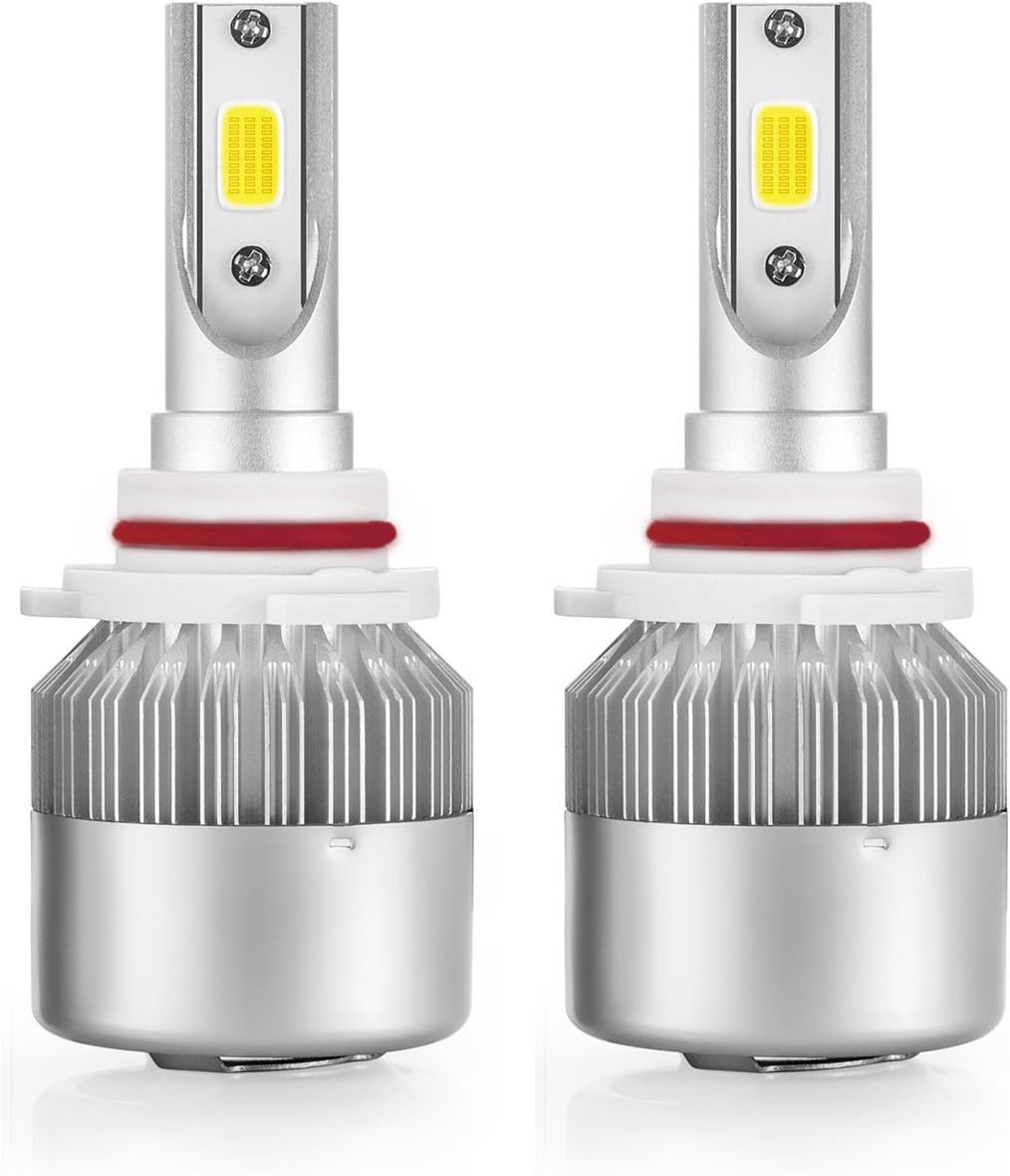 LED headlight bulbs 9006 conversion kit COB chips 72w automobile 6000K High Low Beam cool white headlamps 2 pack