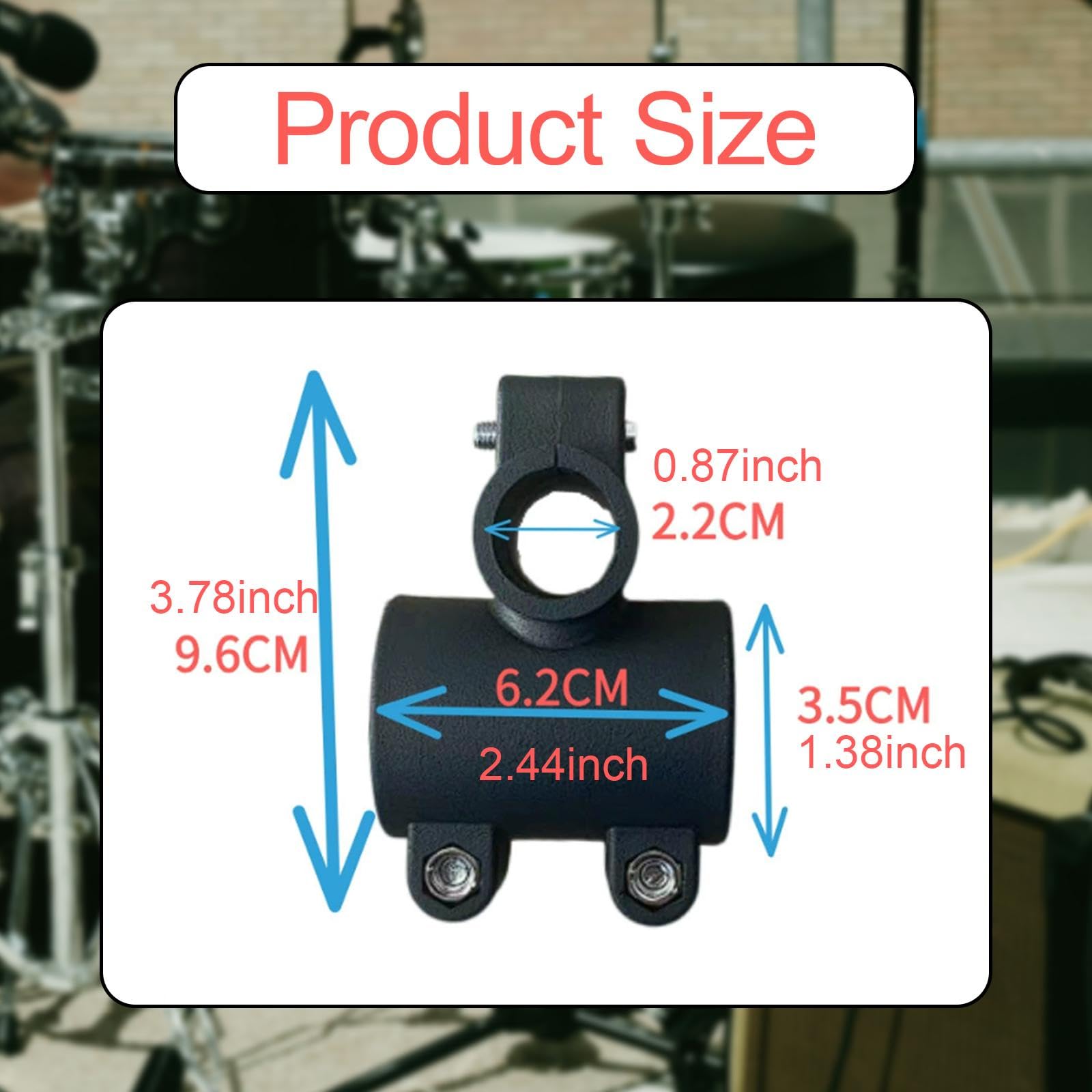 DYNWAVE Electronic Drum Rack Clamp Pipe Clamp 22mm Electric Drum Set Accessory Attachment Replace Parts T Mount for Percussion Stand